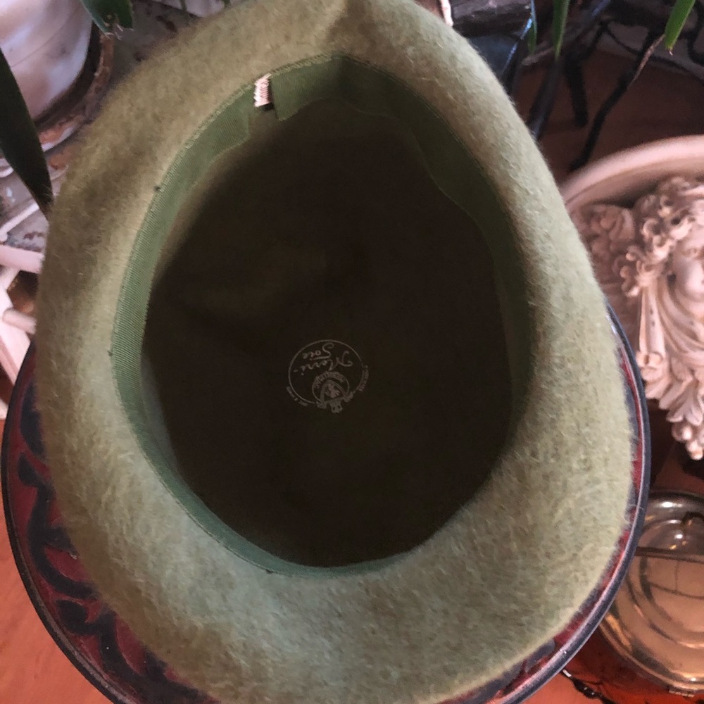 Vintage Green Brushed Wool Hat - Picture 6 of 9